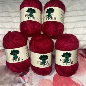 Frog Tree Chunky Alpaca Yarn, 5 Skein Lot, Red